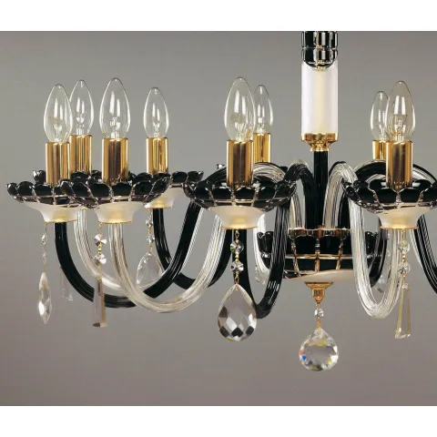 Candelabru Cristale, Sticla, Bohemia, E14, EL0106131218, Crystal