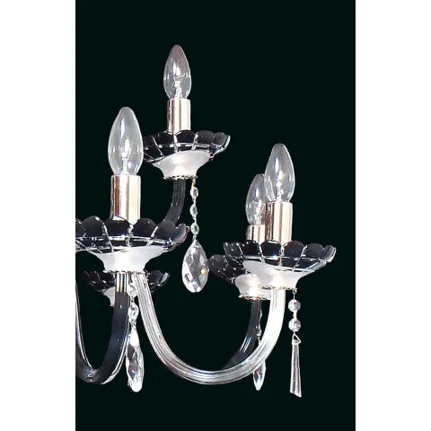 Candelabru Cristale, Sticla, Bohemia, E14, EL0106138+418, Crystal