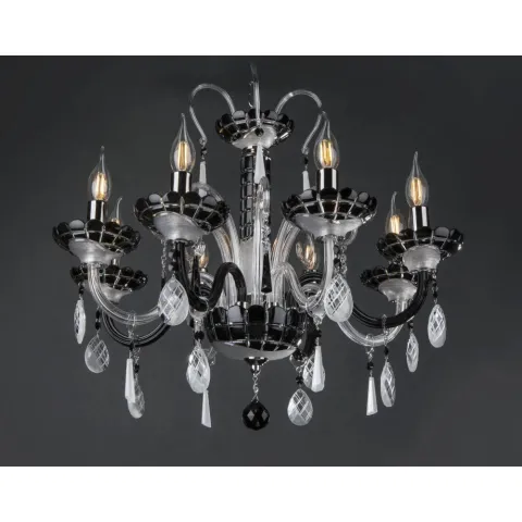 Candelabru Cristale, Negru, Bohemia, E14, EL010619818Ni, Crystal