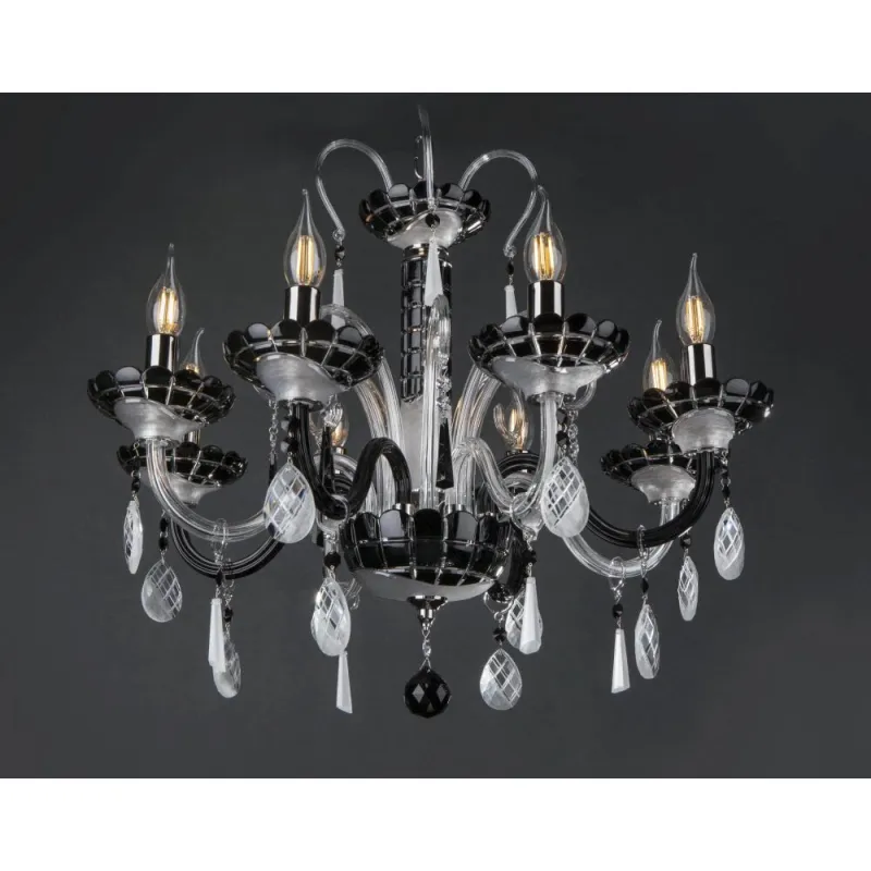 Candelabru Cristale, Negru, Bohemia, E14, EL010619818Ni, Crystal