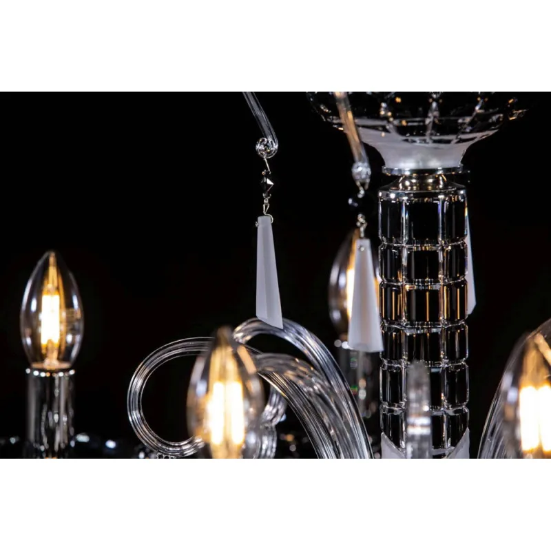 Candelabru Cristale, Negru, Bohemia, E14, EL010619818Ni, Crystal