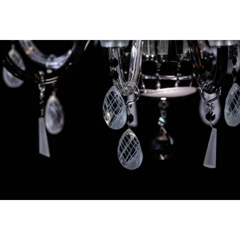 Candelabru Cristale, Negru, Bohemia, E14, EL010619818Ni, Crystal