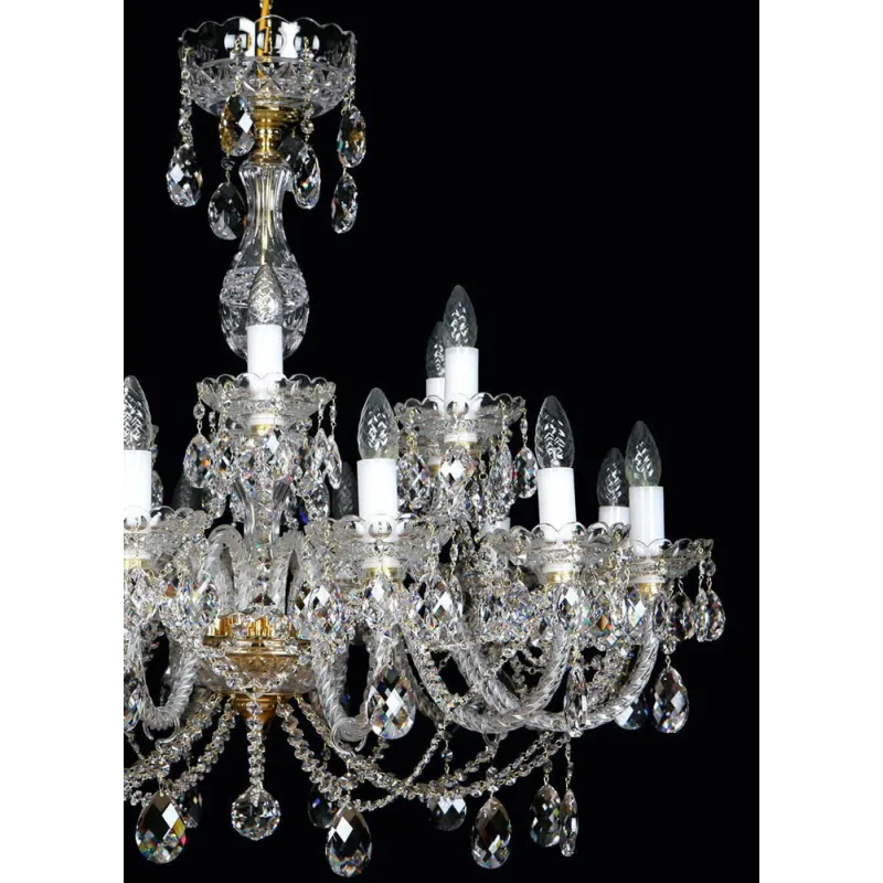 Candelabru Cristale, Sticla, Bohemia, E14, EL0106211819, Crystal