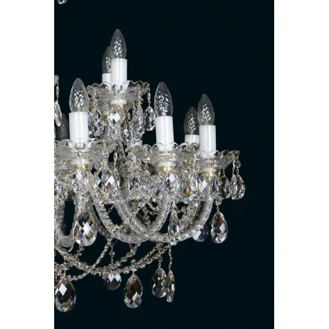 Candelabru Cristale, Sticla, Bohemia, E14, EL0106211819, Crystal