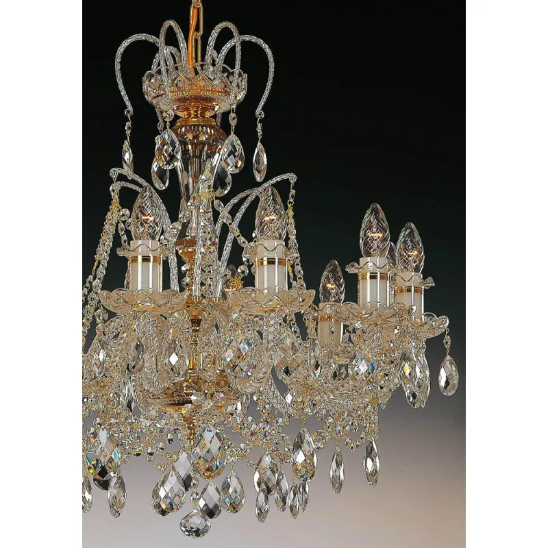 Candelabru Cristale, Sticla, Bohemia, E14, EL0106301295, Crystal