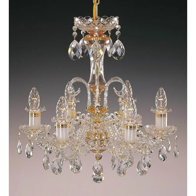 Candelabru Cristale, Sticla, Bohemia, E14, EL010630695, Crystal