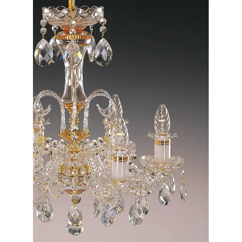 Candelabru Cristale, Sticla, Bohemia, E14, EL010630695, Crystal