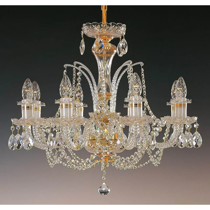 Candelabru Cristale, Sticla, Bohemia, E14, EL010630895, Crystal