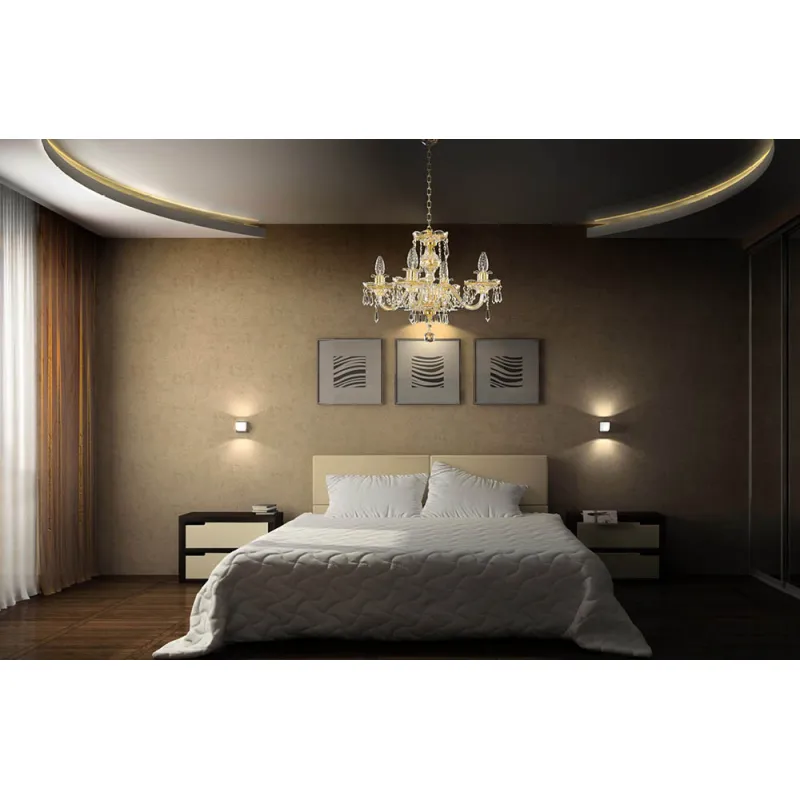 Candelabru Cristale, Sticla, Bohemia, E14, EL010650403, Crystal