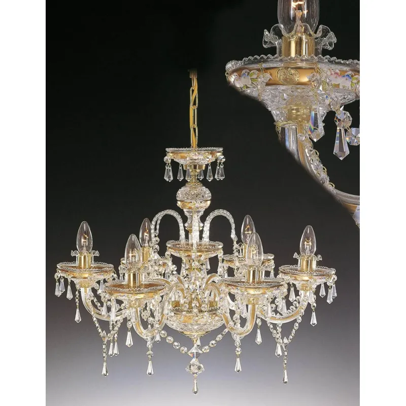 Candelabru Cristale, Sticla, Bohemia, E14, EL010650603, Crystal