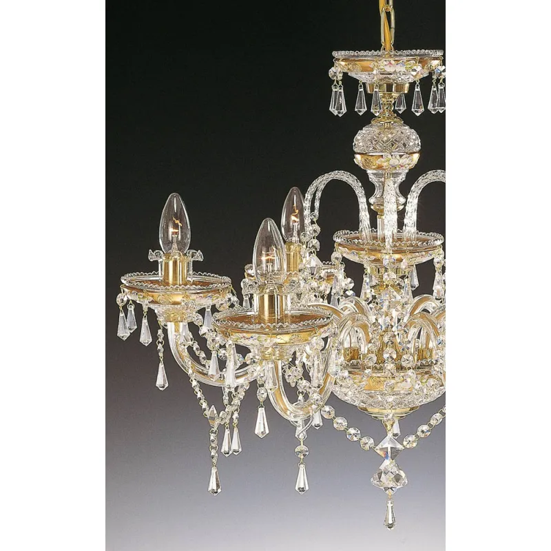 Candelabru Cristale, Sticla, Bohemia, E14, EL010650603, Crystal