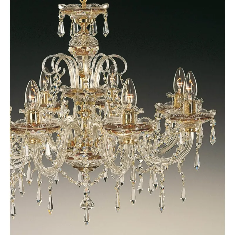 Candelabru Cristale, Sticla, Bohemia, E14, EL010650803, Crystal