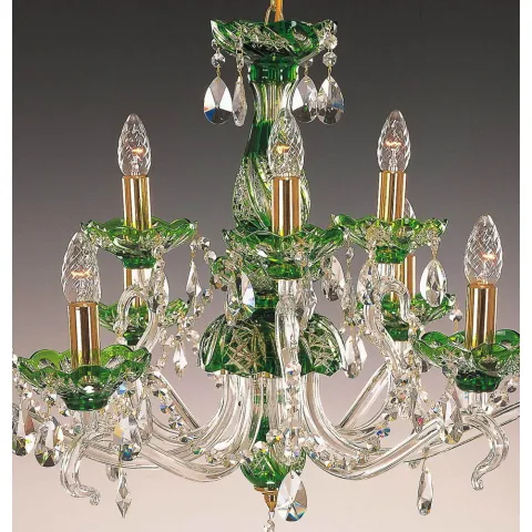 Candelabru Cristale, Verde, Bohemia, E14, EL010660915, Crystal