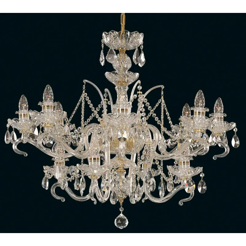 Candelabru Cristale, Sticla, Bohemia, E14, EL0106631219, Crystal