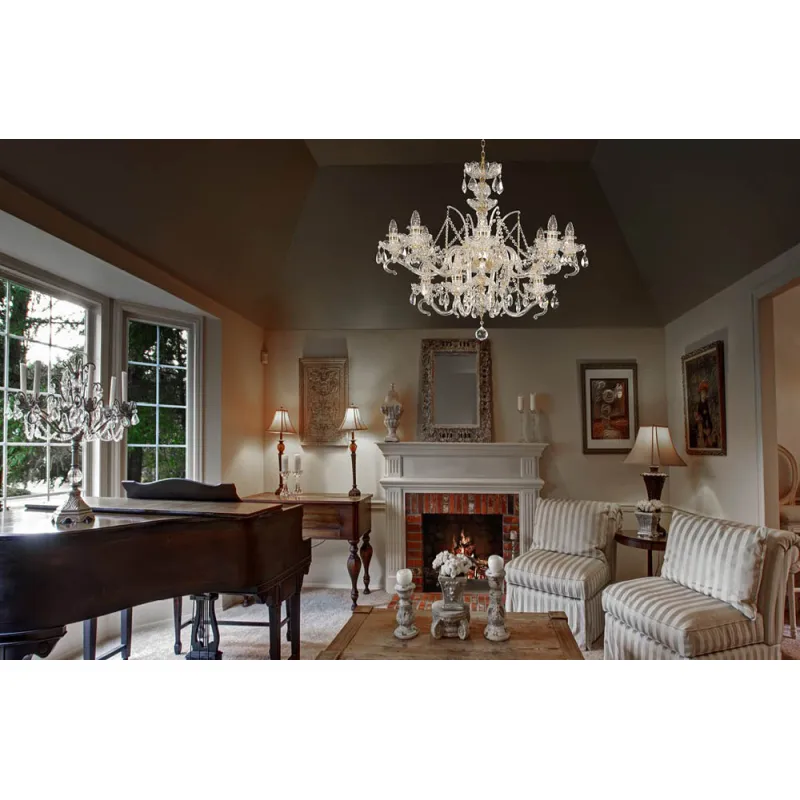 Candelabru Cristale, Sticla, Bohemia, E14, EL0106631219, Crystal