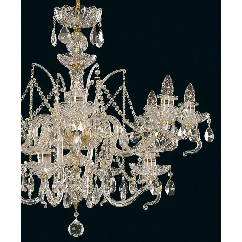 Candelabru Cristale, Sticla, Bohemia, E14, EL0106631219, Crystal