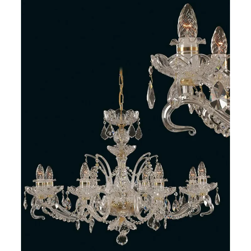 Candelabru Cristale, Sticla, Bohemia, E14, EL010663819, Crystal