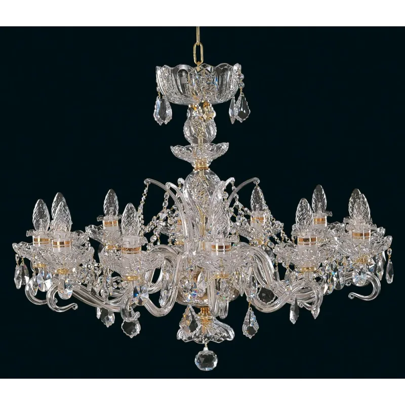 Candelabru Cristale, Sticla, Bohemia, E14, EL0106641219, Crystal