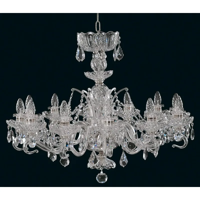 Candelabru Cristale, Sticla, Bohemia, E14, EL0106641219, Crystal