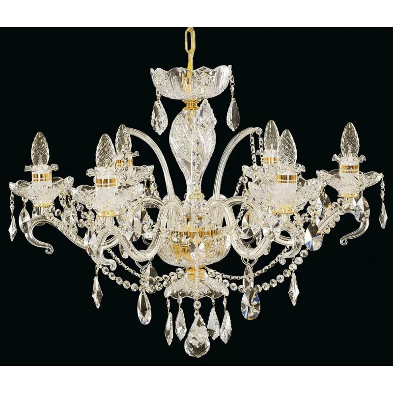 Candelabru Cristale, Sticla, Bohemia, E14, EL010665619, Crystal