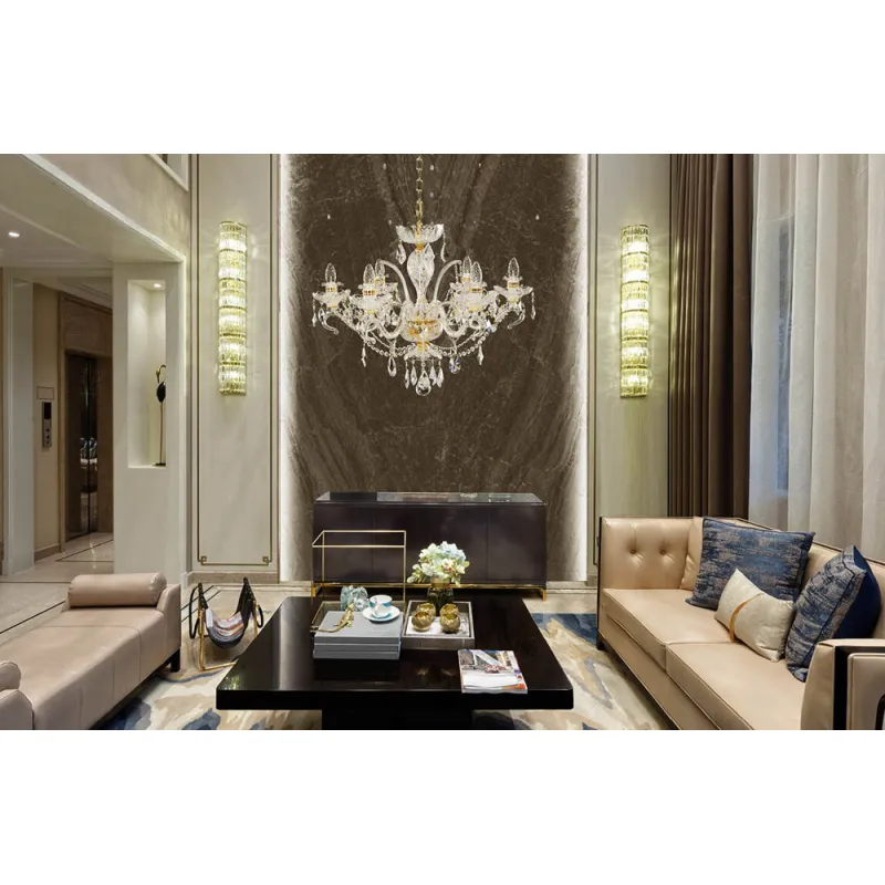 Candelabru Cristale, Sticla, Bohemia, E14, EL010665619, Crystal