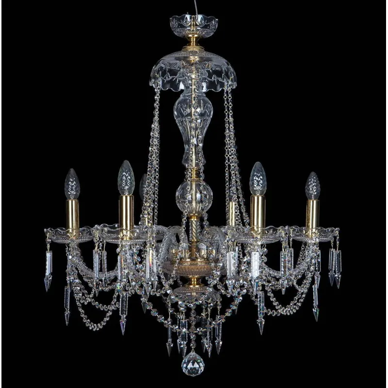 Candelabru Cristale, Sticla, Bohemia, E14, EL010673619, Crystal