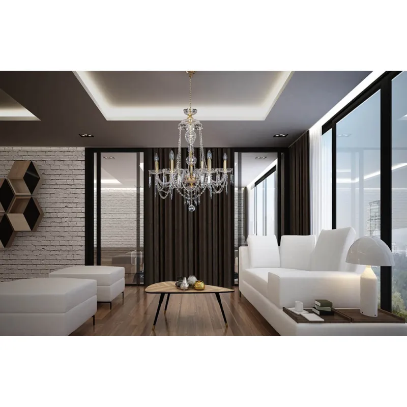 Candelabru Cristale, Sticla, Bohemia, E14, EL010673619, Crystal