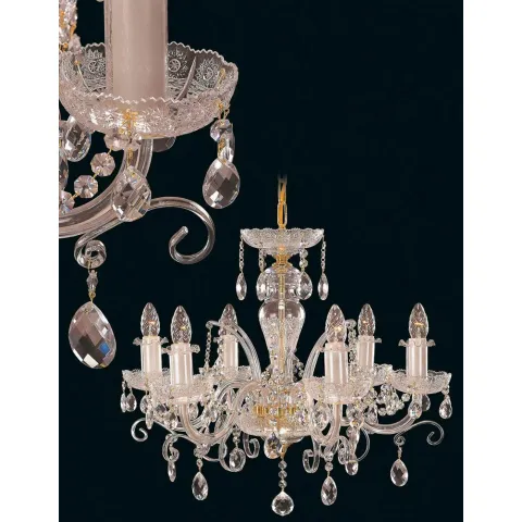 Candelabru Cristale, Sticla, Bohemia, E14, EL010681601, Crystal