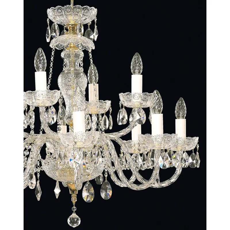 Candelabru Cristale, Sticla, Bohemia, E14, EL0106841202, Crystal