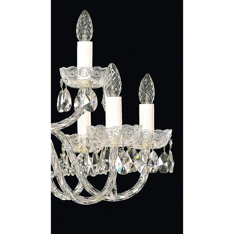Candelabru Cristale, Sticla, Bohemia, E14, EL0106841202, Crystal