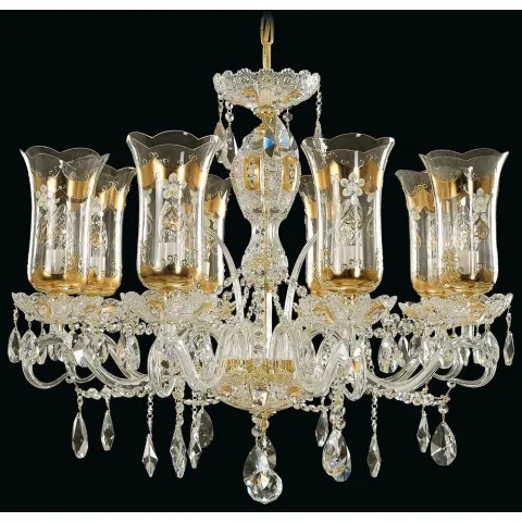 Candelabru Cristale, Sticla, Bohemia, E14, EL010687802T, Crystal