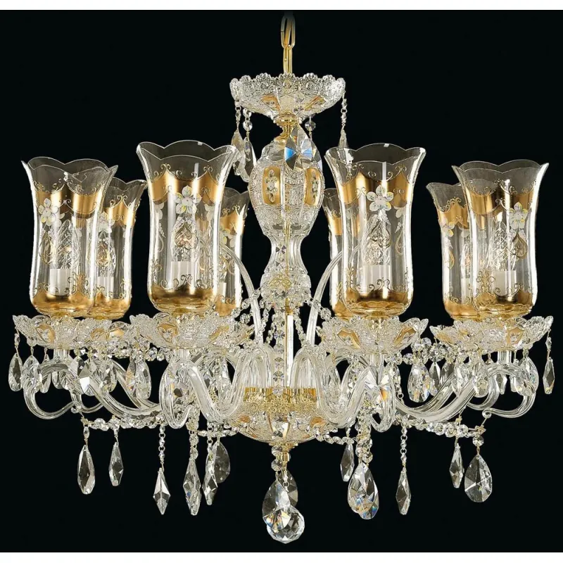 Candelabru Cristale, Sticla, Bohemia, E14, EL010687802T, Crystal