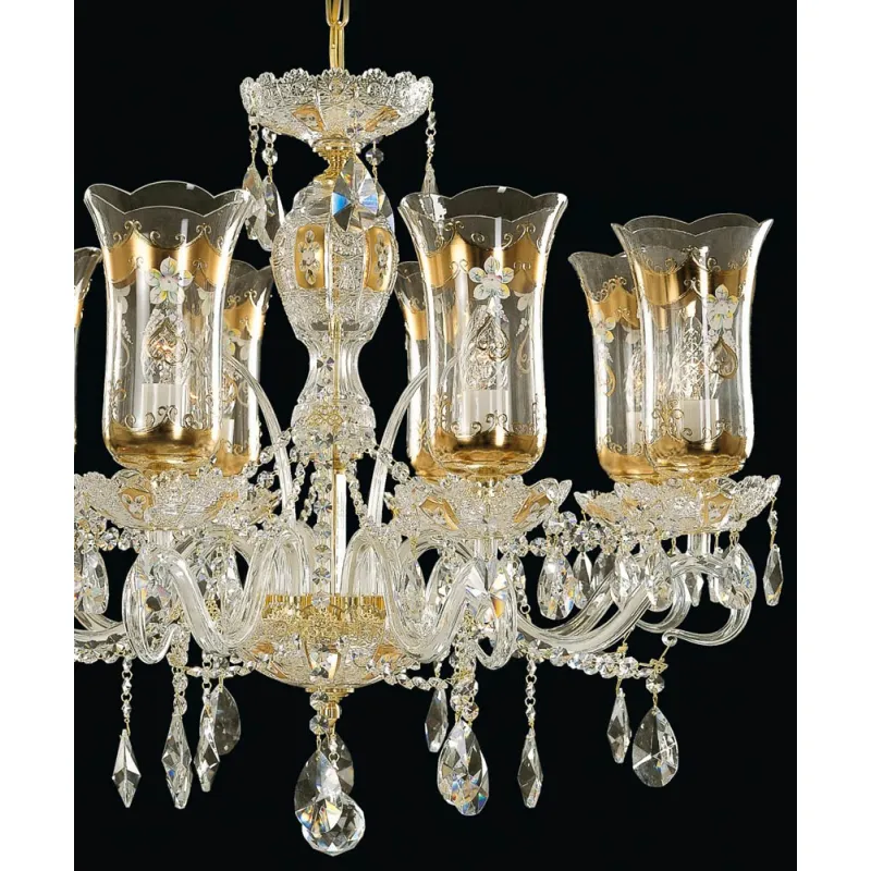 Candelabru Cristale, Sticla, Bohemia, E14, EL010687802T, Crystal