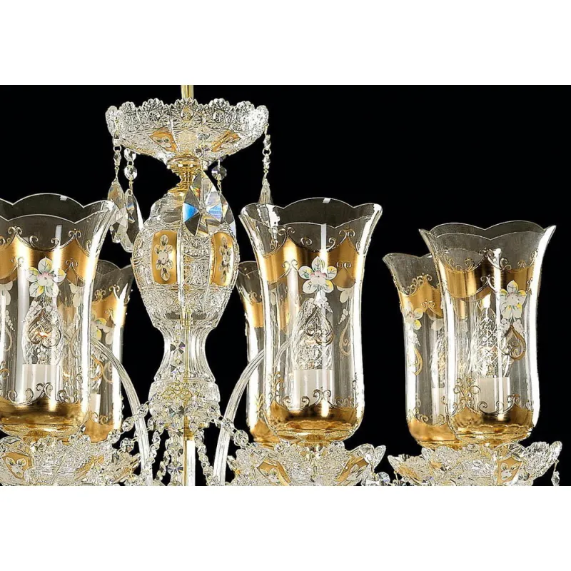 Candelabru Cristale, Sticla, Bohemia, E14, EL010687802T, Crystal