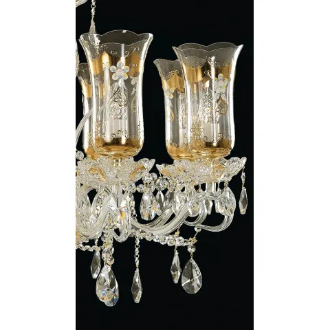 Candelabru Cristale, Sticla, Bohemia, E14, EL010687802T, Crystal