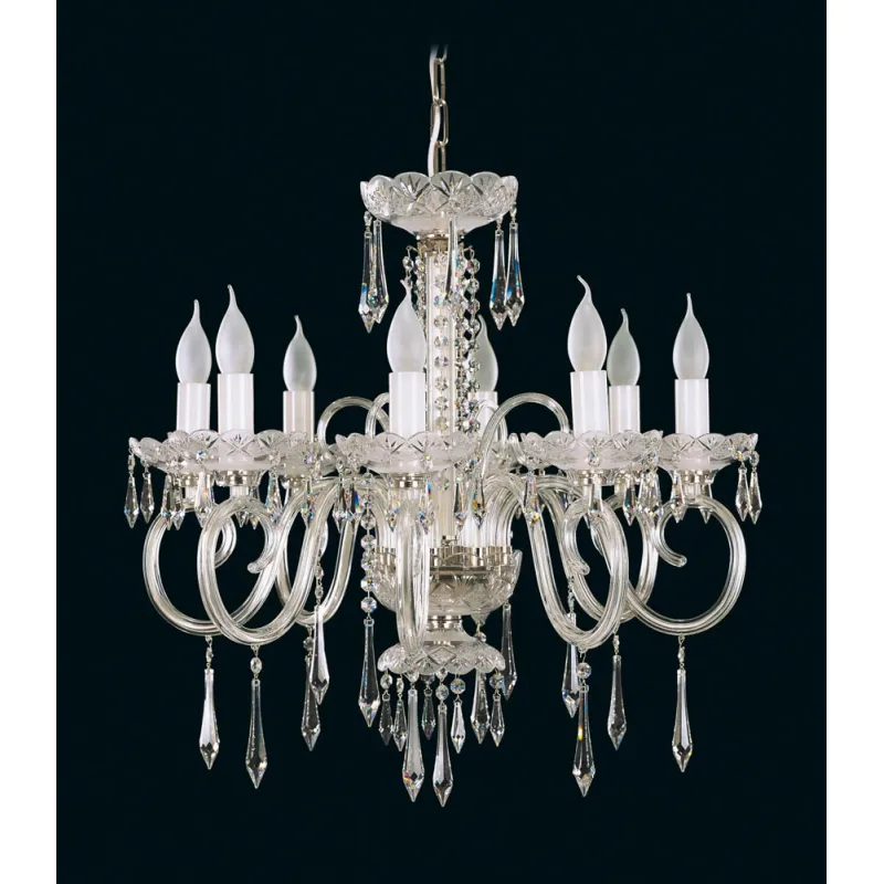 Candelabru Cristale, Sticla, Bohemia, E14, EL010688803, Crystal