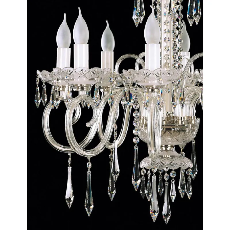 Candelabru Cristale, Sticla, Bohemia, E14, EL010688803, Crystal