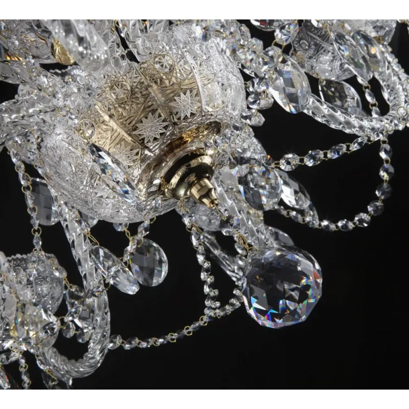 Candelabru Cristale, Sticla, Bohemia, E14, EL0106928+401, Crystal