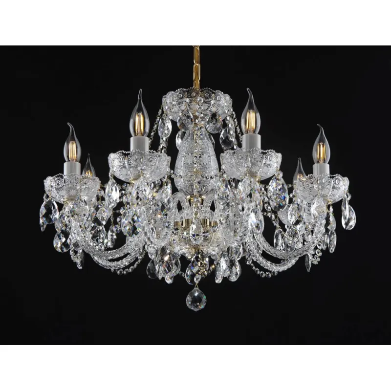 Candelabru Cristale, Sticla, Bohemia, E14, EL010692801, Crystal