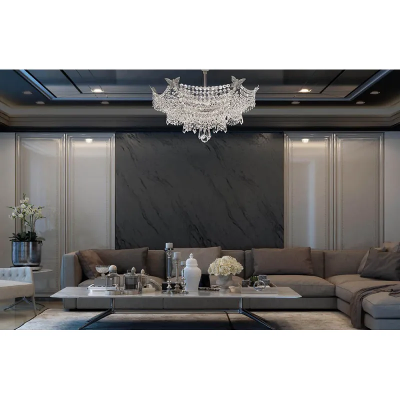 Candelabru Cristale, Brilliant Nickel, Bohemia, E14, EL010702605, Crystal