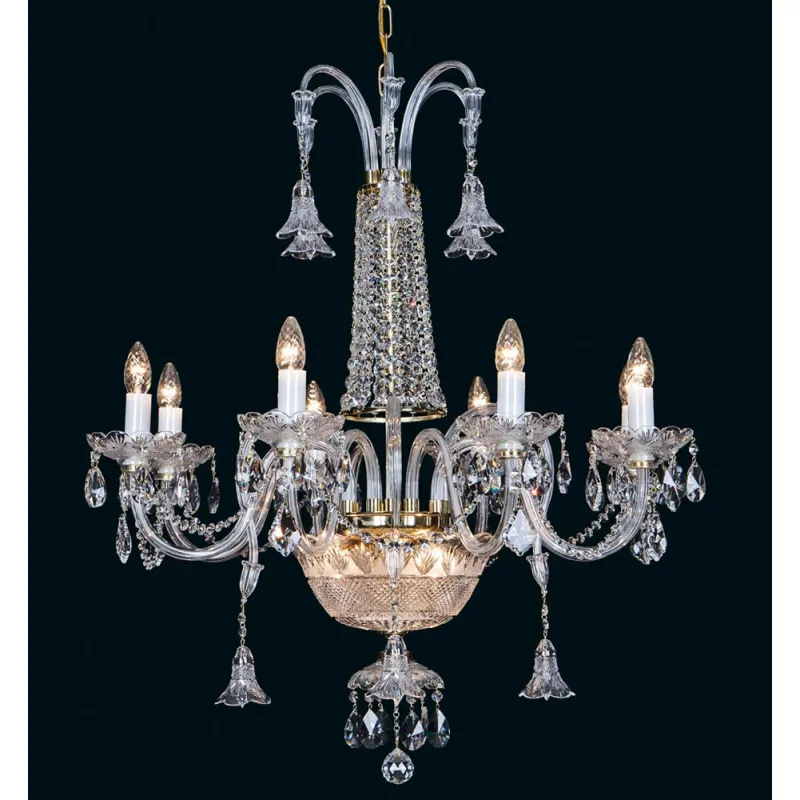 Candelabru Cristale, Sticla, Bohemia, E14, EL0107448+302, Crystal