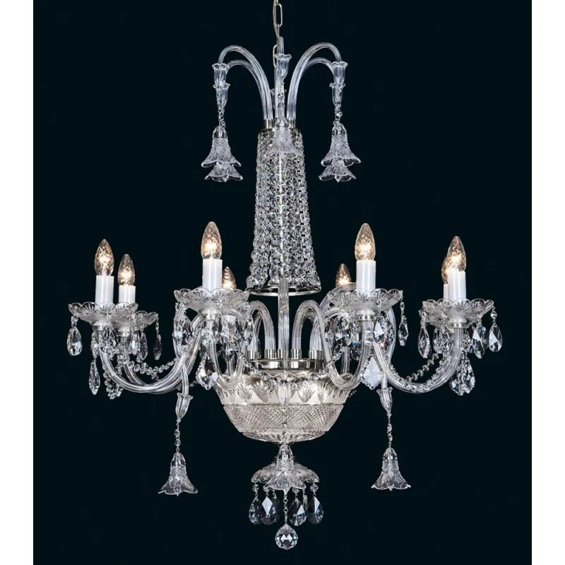 Candelabru Cristale, Sticla, Bohemia, E14, EL0107448+302, Crystal