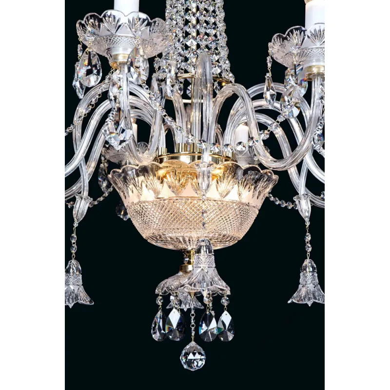 Candelabru Cristale, Sticla, Bohemia, E14, EL0107448+302, Crystal