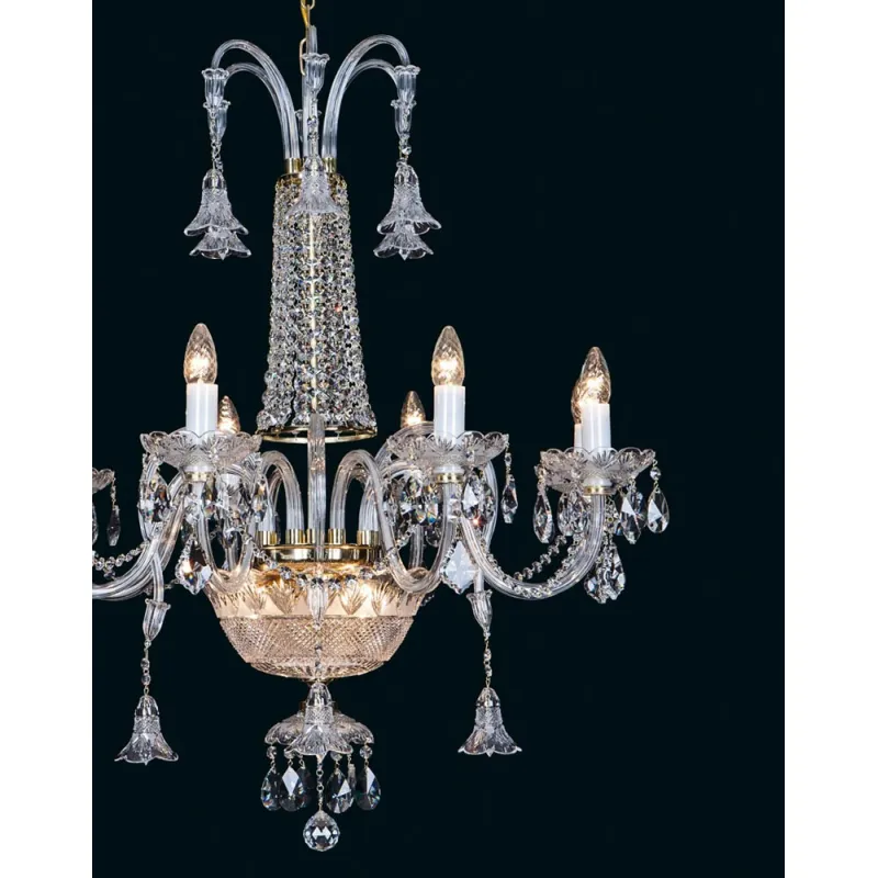 Candelabru Cristale, Sticla, Bohemia, E14, EL0107448+302, Crystal