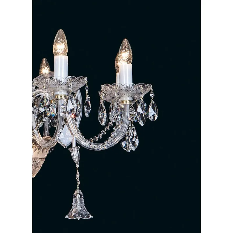 Candelabru Cristale, Sticla, Bohemia, E14, EL0107448+302, Crystal