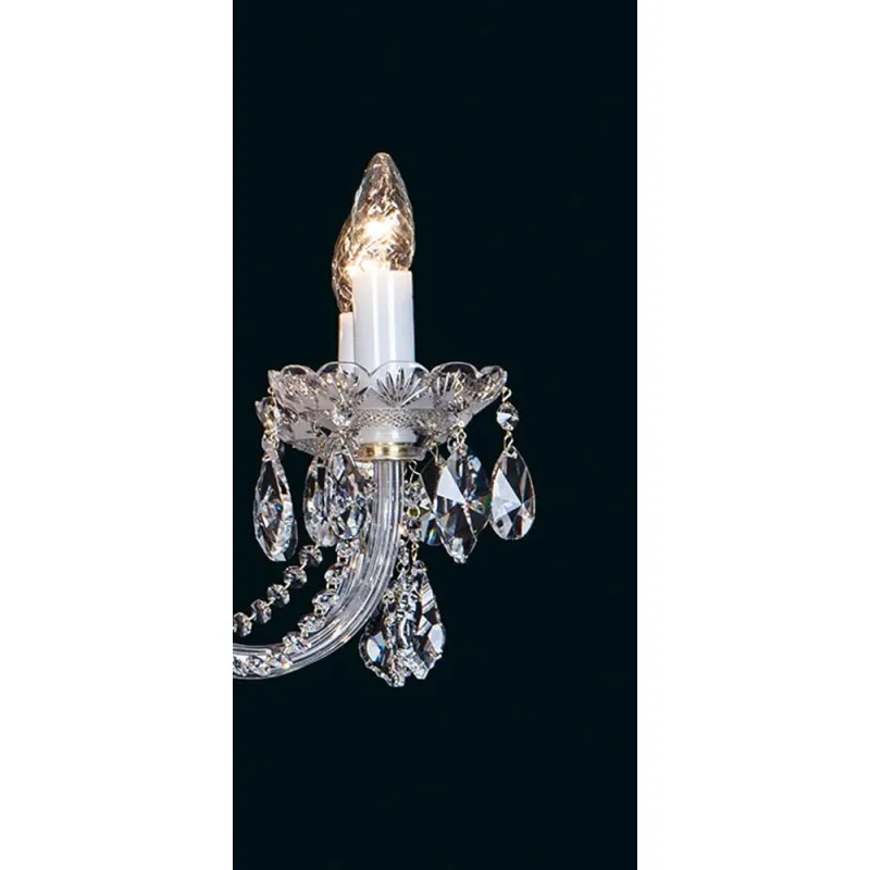 Candelabru Cristale, Sticla, Bohemia, E14, EL0107448+302, Crystal