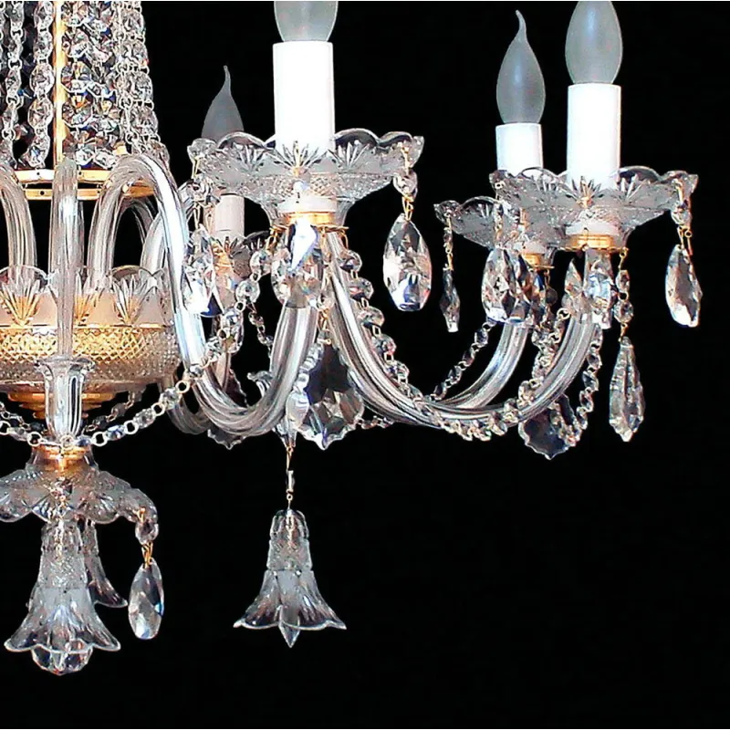 Candelabru Cristale, Sticla, Bohemia, E14, EL010744802, Crystal