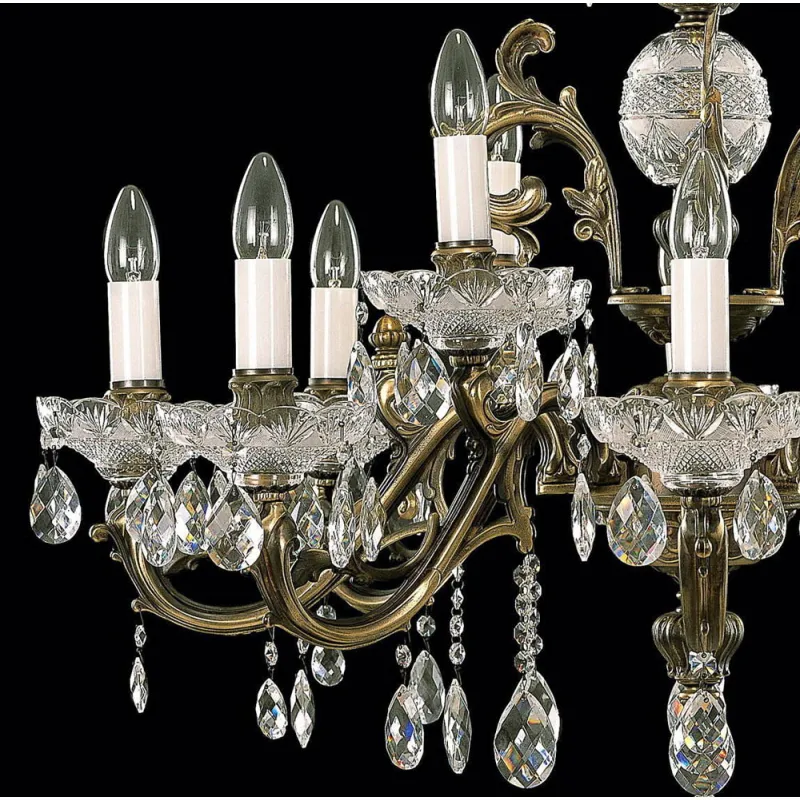 Candelabru Alama, Cristale, Bohemia, E14, EL0108501201PT, Crystal