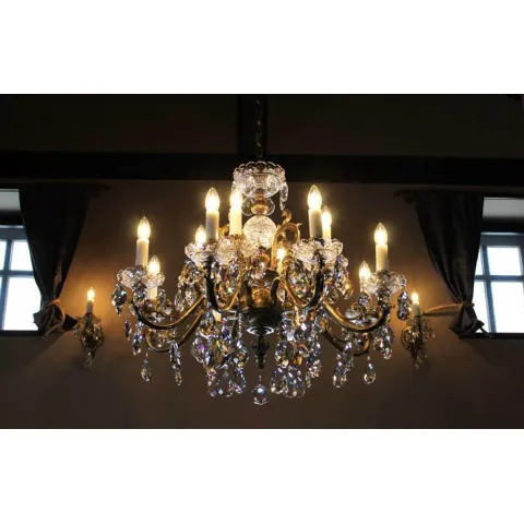 Candelabru Alama, Cristale, Bohemia, E14, EL0108501201PT, Crystal