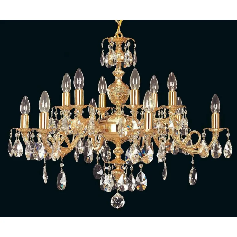 Candelabru Alama, Cristale, Bohemia, E14, EL0108551202, Crystal